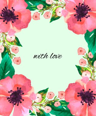 Sevgi ile çiçek kartpostal