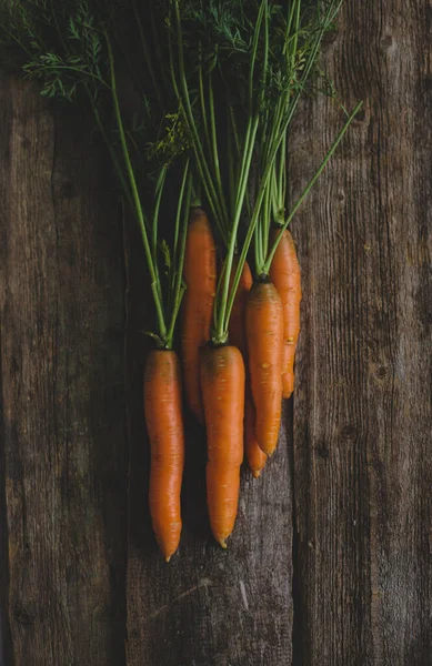 Delicious Carrots Wooden Table — Stock Photo, Image