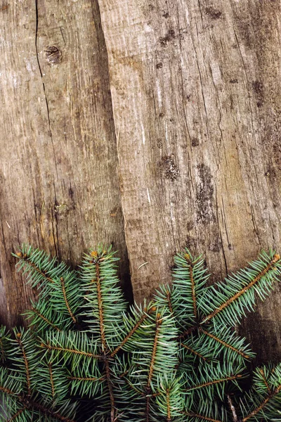 Jul Nyår Fir Träbordet — Stockfoto