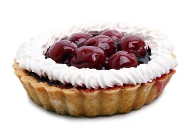 Taze ve lezzetli vişneli pasta.