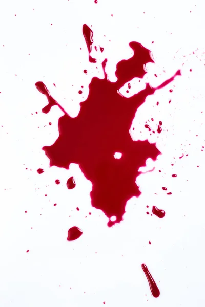 Assassinato Sangue Vermelho Sobre Fundo Branco — Fotografia de Stock