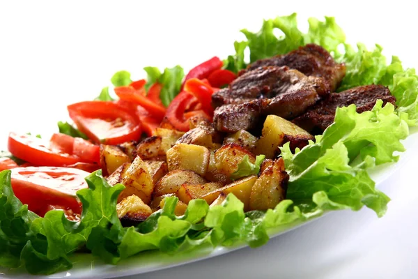 Comida Garnir Fresca Com Salada — Fotografia de Stock