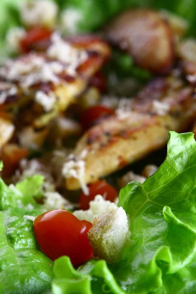 Cezar Salade Closeup Voedsel Achtergrond — Stockfoto