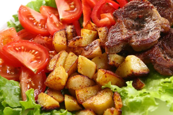 Placa Carne Com Potatoe Souce — Fotografia de Stock