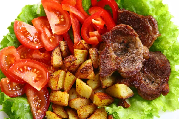 Placa Carne Com Potatoe Souce — Fotografia de Stock