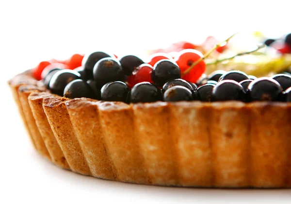 Gâteau Aux Groseilles Agrumes Isolés Sur Fond Blanc — Photo