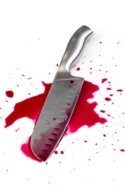 Asesinato Cuchillo Charco Sangre — Foto de Stock