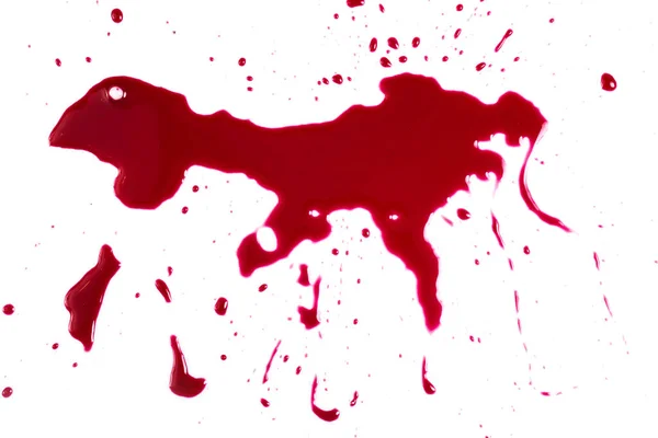 Assassinato Sangue Vermelho Sobre Fundo Branco — Fotografia de Stock