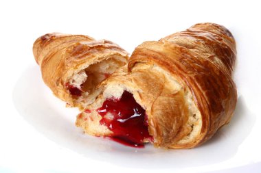 Reçelli meyveli pasta.