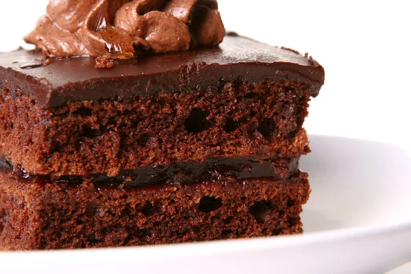 Ein Süßer Schokoladenkuchen Mit Kirsche — Stockfoto