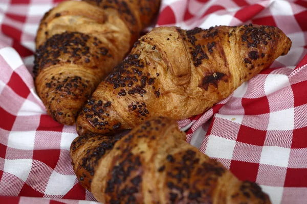 Food Delicious Croissant Table — Stock Photo, Image