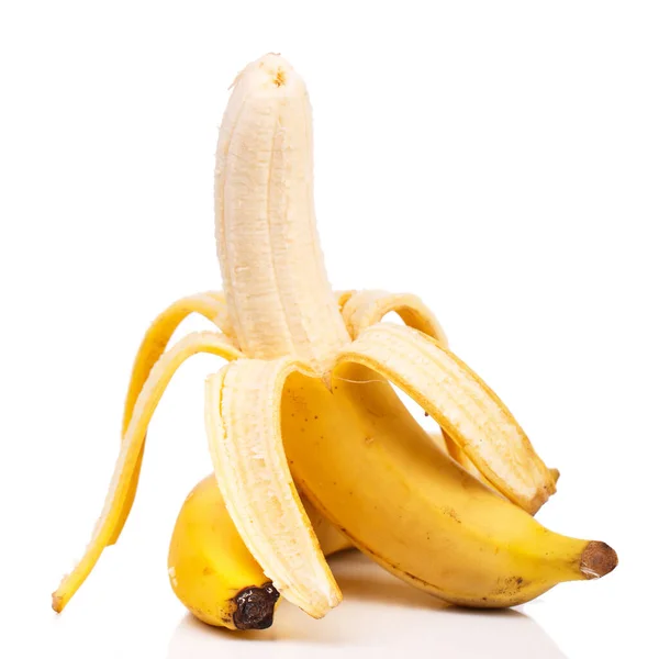 Läcker Banan Vit Bakgrund — Stockfoto