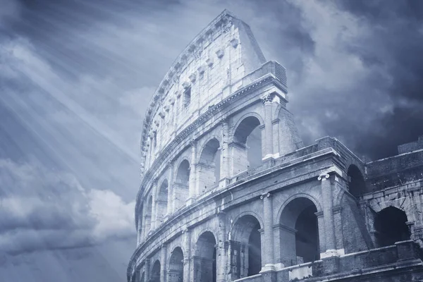 Colosseo Antica Famosa Costruzione Roma Italia — Foto Stock