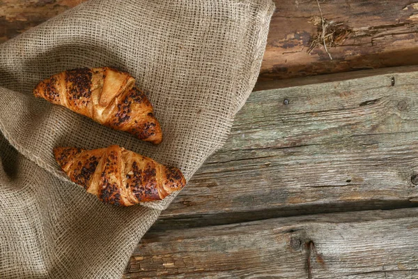 Food Delicious Croissant Table — Stock Photo, Image