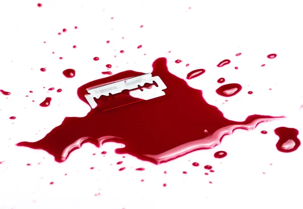 Assassinato Sangue Vermelho Sobre Fundo Branco — Fotografia de Stock