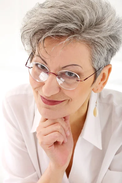 Happy Old Woman Beautiful Smile — Stock Photo, Image