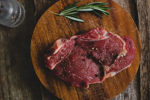 Food Raw Steak Table — Stock Photo, Image