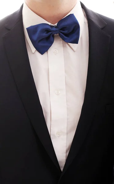 Джентльмен Смокінгу Блакитній Краватці — стокове фото