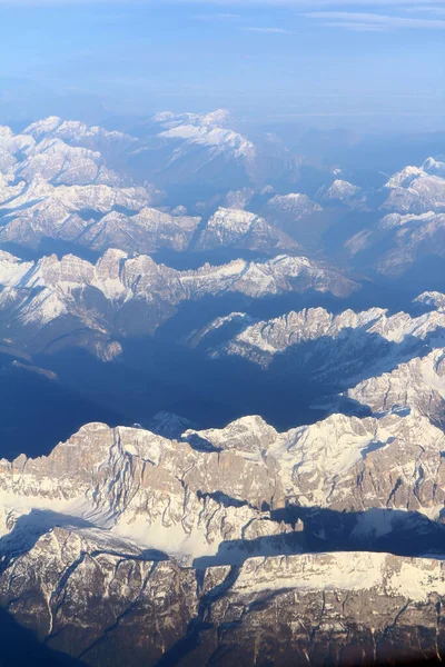 Luchtfoto Bergen Vanuit Het Vliegtuig — Stockfoto