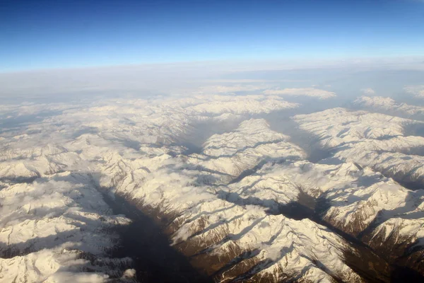 Luchtfoto Bergen Vanuit Het Vliegtuig — Stockfoto