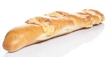 Fırın. Beyaz arka planda lezzetli ekmek
