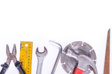 Atölye, tamir. Araç seti masada