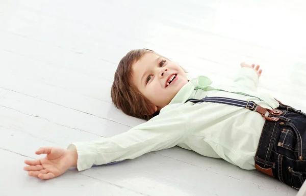 Adorable Cute Kid Floor — Stock Photo, Image