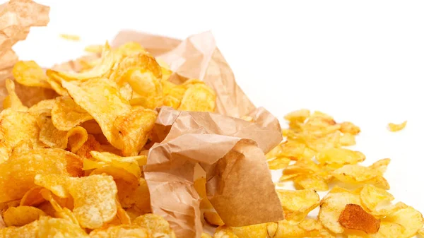 Ohälsosamt Smaskiga Chips Bordet — Stockfoto