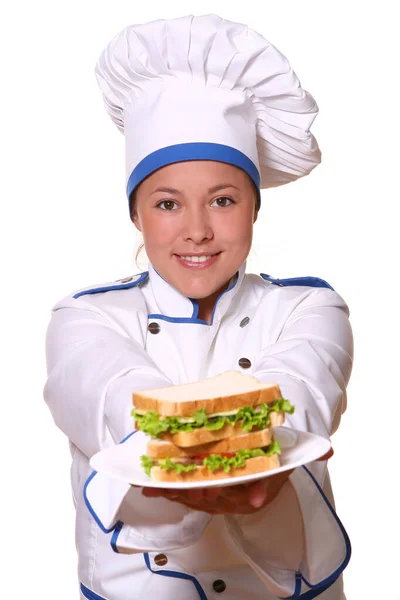 Bella Donna Immagini Chef — Foto Stock