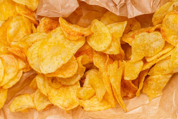 Ohälsosamt Smaskiga Chips Bordet — Stockfoto