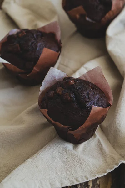 Mat Närbild Smaskig Muffins Bordet — Stockfoto