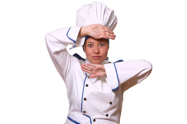 厨师形象中的美女 — 图库照片