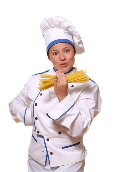 Mulher Bonita Imagens Chef — Fotografia de Stock