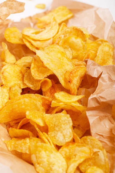 Malsana Deliciosas Patatas Fritas Mesa — Foto de Stock