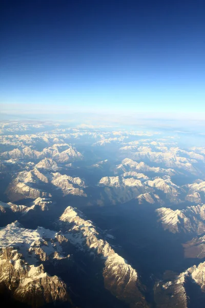 Luchtfoto Bergen Vanuit Het Vliegtuig — Stockfoto