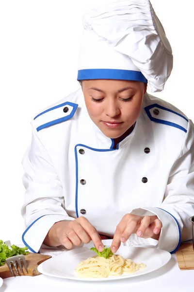 Giovane Bella Ragazza Chef — Foto Stock
