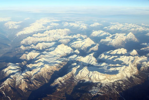 Luchtfoto Bergen Vanuit Het Vliegtuig — Stockfoto
