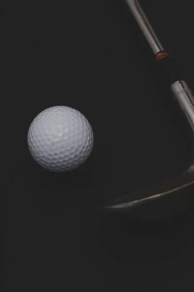 Pelota Golf Sobre Fondo Negro — Foto de Stock