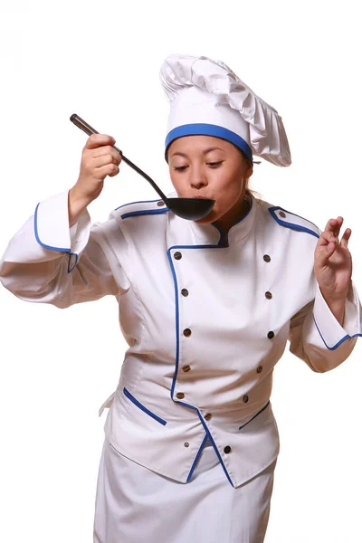 Bella Donna Immagini Chef — Foto Stock