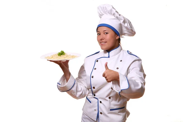 Bella Donna Immagini Chef — Foto Stock
