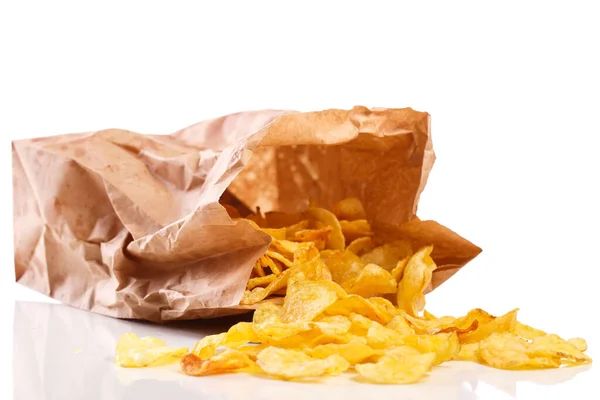 Ohälsosamt Smaskiga Chips Bordet — Stockfoto