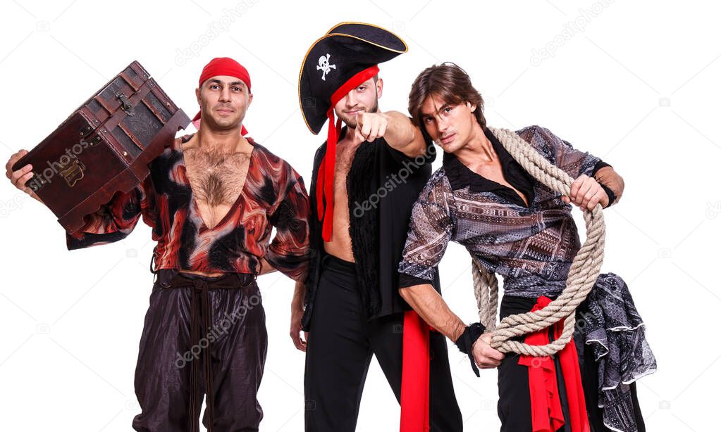 Show, striptease. Handsome guys in costume