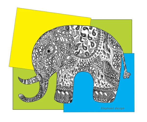 Elefant färg rektangel. Design. — Stock vektor
