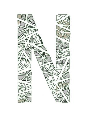 N harfi logo çiçek tasarım.