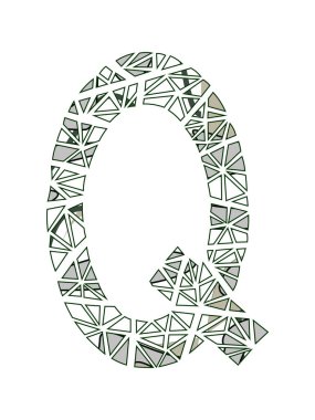 Harf Q logo çiçek tasarım.