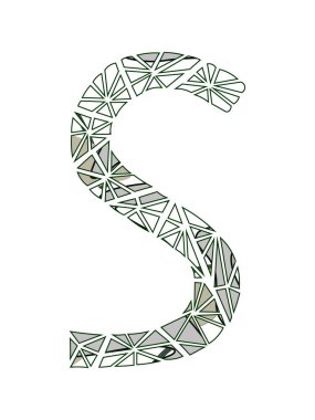 S harfi logo çiçek tasarım.