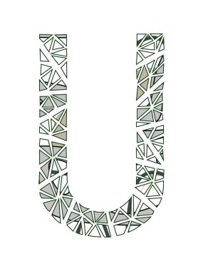 U harfi logo çiçek tasarım.