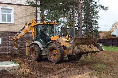 Traktör Jcb çalışıyor.