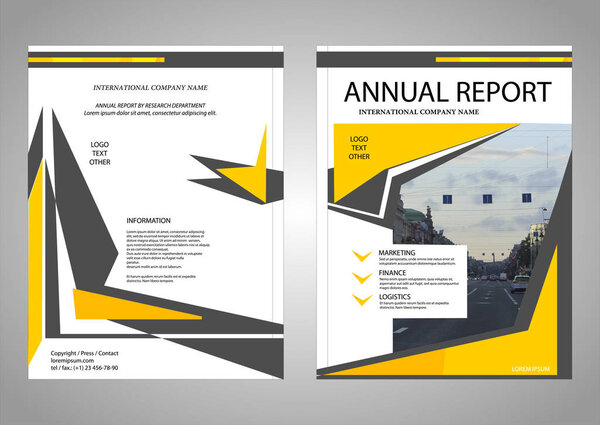 Шаблон годового отчета. Серый и желтый цвета
.