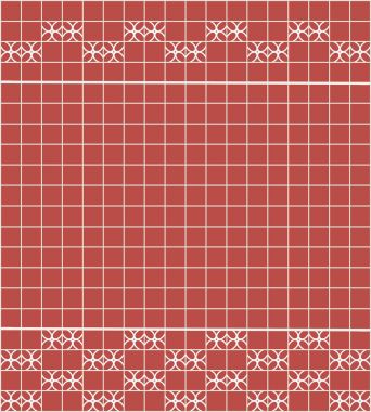 Kiremit dekorasyon. Kırmızı kare dekor ile döşer. Mutfak, banyo, tuvalet için iç tasarım. Arka plan deseni. Dekor öğesi.